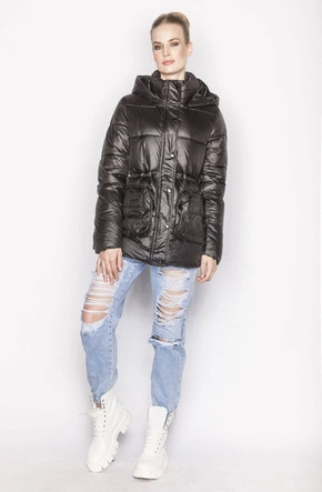 Puchowa kurtka damska czarna (ag6-26)