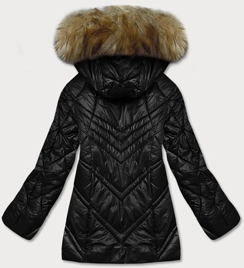 Przejściowa kurtka damska z kapturem czarna (H-97)