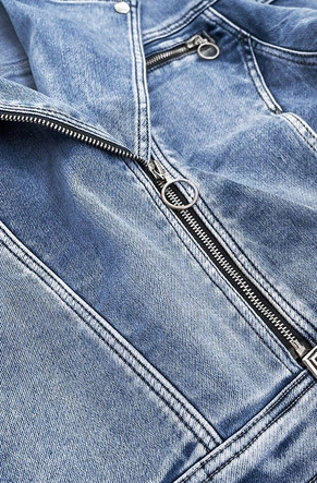 JEANSOWA DAMSKA KURTKA OVERSIZE NIEBIESKA (5803-K)