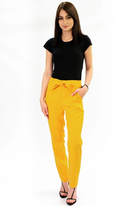 SPODNIE CHINOS Z PASKIEM ŻÓŁTE (295ART)