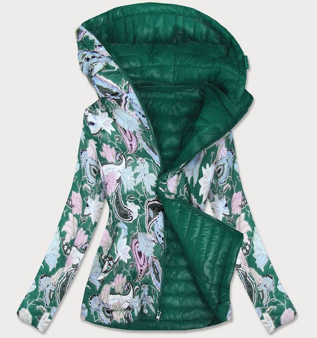 DAMSKA KURTKA DWUSTRONNA ZIELONA (7174)