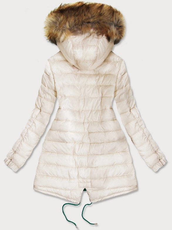 DWUSTRONNA PARKA ZIELONA-ECRU (B507)