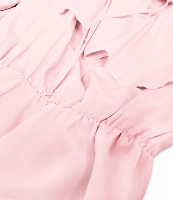 SUKIENKA Z WIĄZANYM DEKOLTEM PUDROWY RÓŻ (348ART)