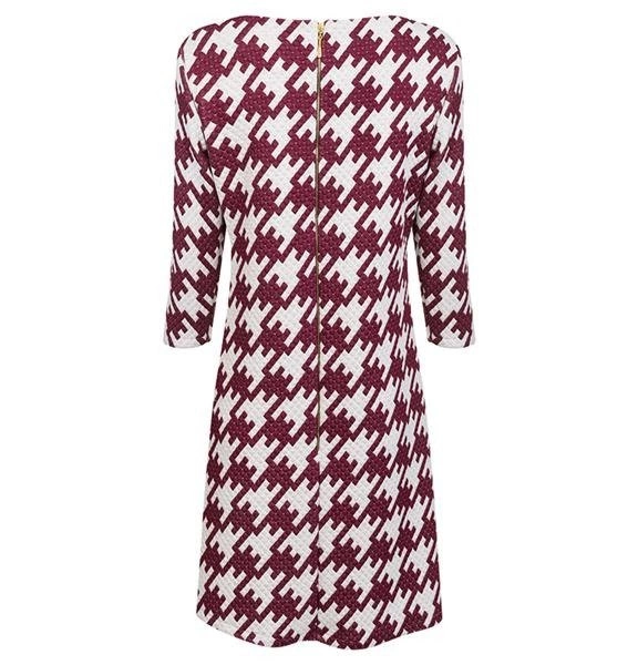 PIKOWANA BORDOWA WZORZYSTA SUKIENKA (S228)