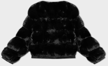 Krótka kurtka futrzana damska J Style czarna (11Z8080)