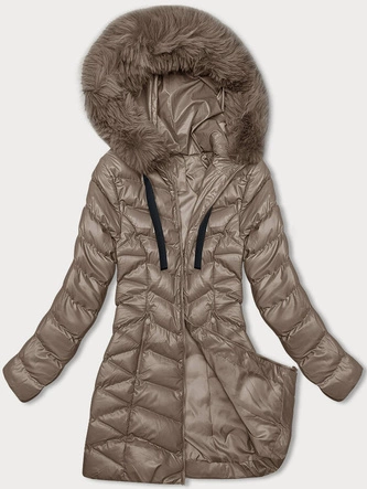 Zimowa kurtka damska cappuccino (5M3139-84)