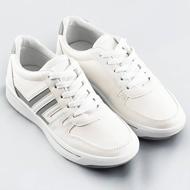 Sportowe buty damskie biało-szare (ad-587)