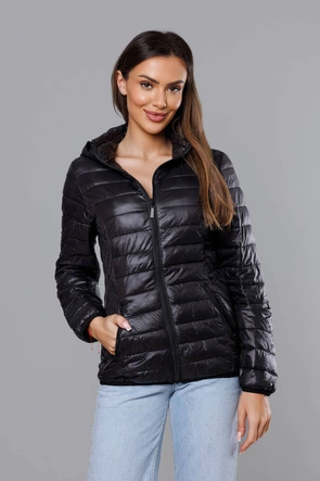 Przejściowa pikowana kurtka damska czarna (5M785-392)
