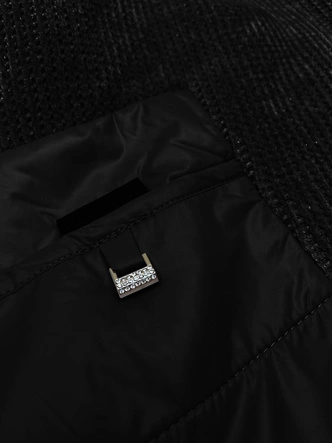 Przejściowa kurtka damska z łączonych materiałów Vaston czarna (F-23301#)