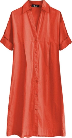 DŁUGA BAWEŁNIANA KOSZULA KORALOWA (X1033X)