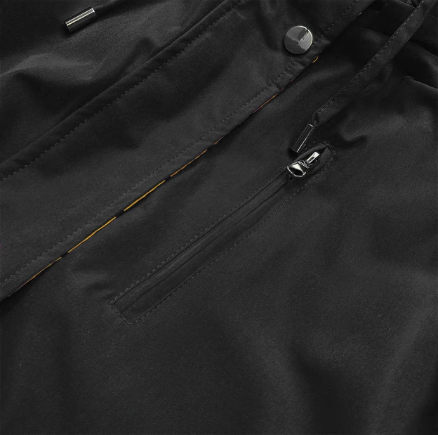 Dwustronna kurtka parka damska czarno/żółta (w703big)
