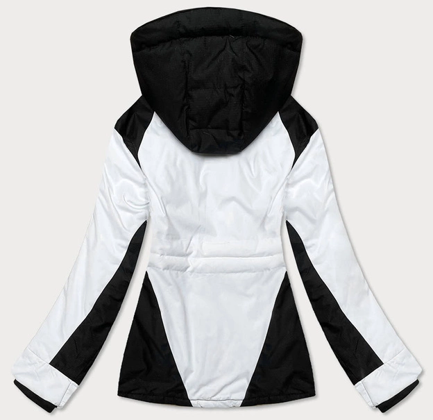 DAMSKA KURTKA ZIMOWA NARCIARSKA CZARNO-BIAŁA (B2356)