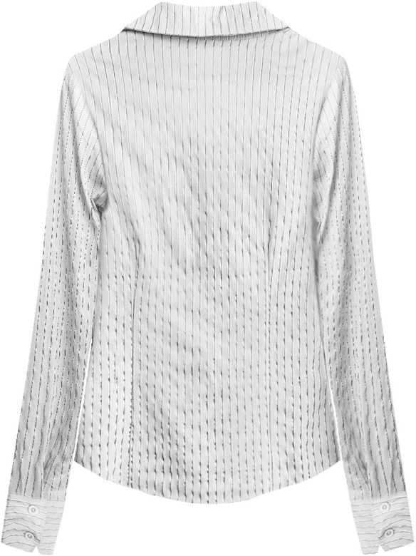 ELEGANCKA KOSZULA W PASKI BIAŁA (1086)