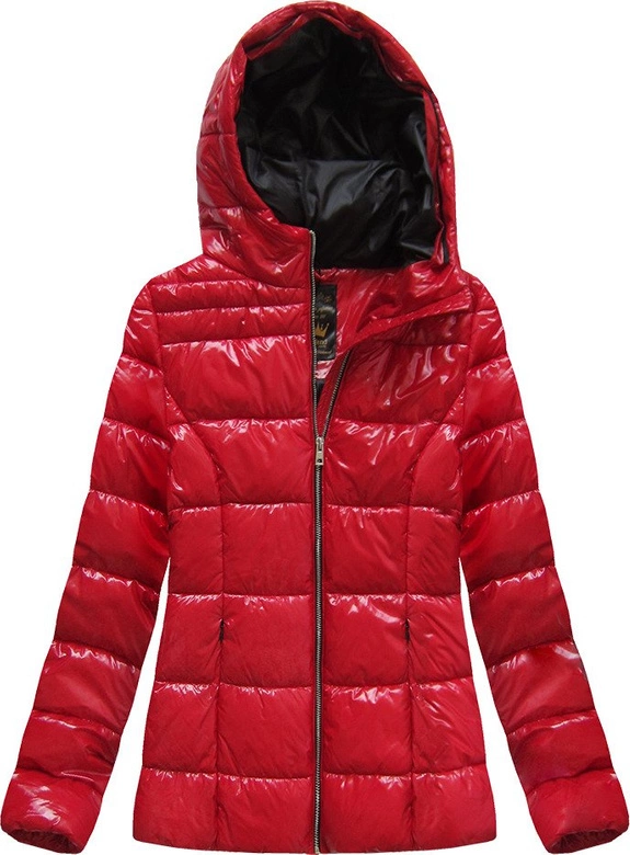 LAKIEROWANA PIKOWANA KURTKA DAMSKA CZERWONA (7695)