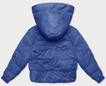 Przejściowa kurtka damska z podszewką w kratkę chabrowa (842)