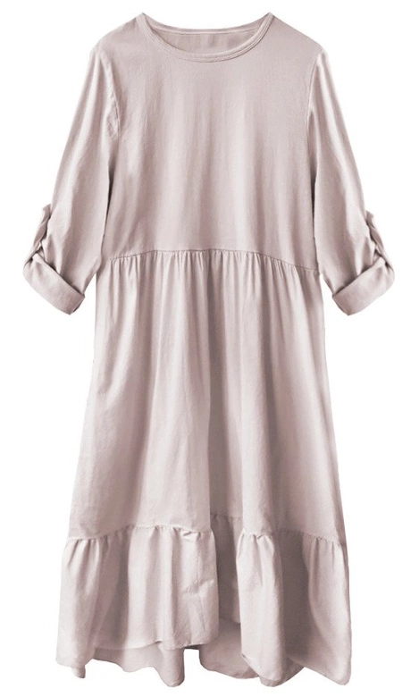 BAWEŁNIANA SUKIENKA OVERSIZE ANTYCZNY RÓŻ (278ART)