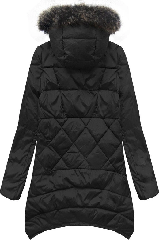 PIKOWANA KURTKA Z PUCHEM NATURALNYM CZARNA (1412)