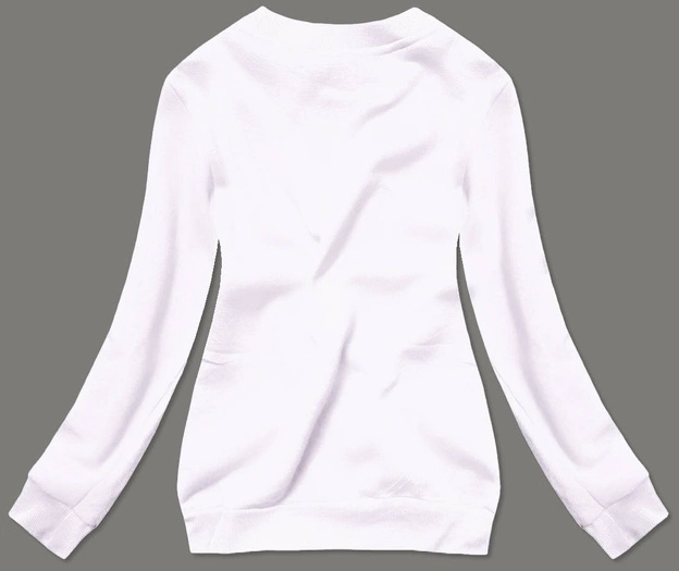 BLUZA DRESOWA DAMSKA ZE ŚCIĄGACZAMI BIAŁA (W01-1)