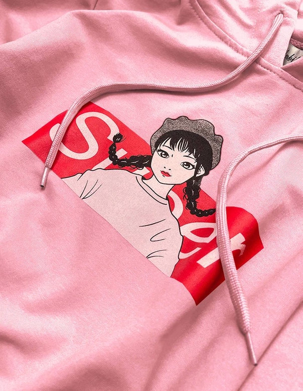 Damska bluza sportowa z kapturem brudny róż (n4596)