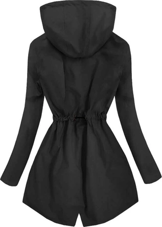 KURTKA TYPU PARKA CZARNA (2028-1)