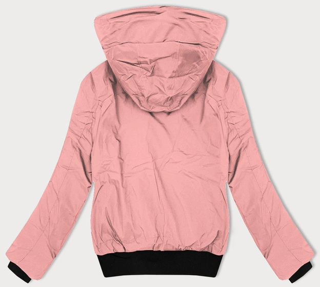 Krótka kurtka damska ze ściągaczami J Style różowa (16M9215-51)
