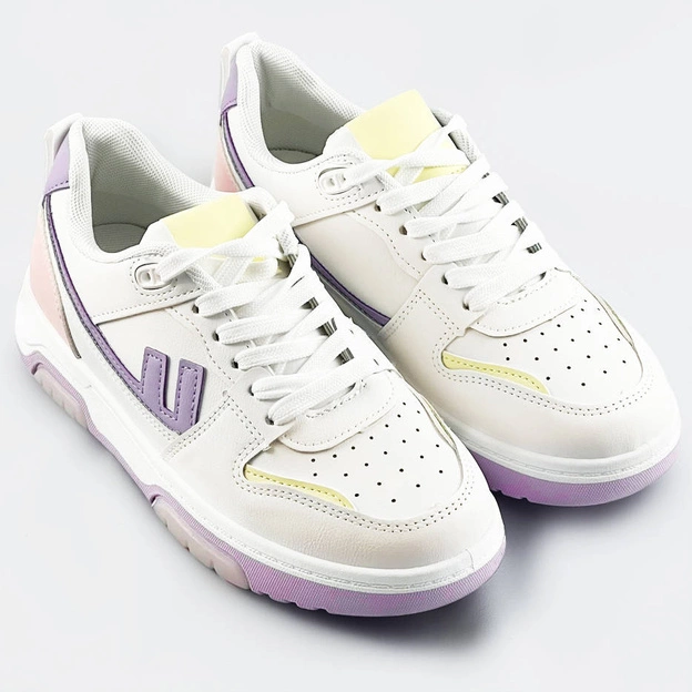 Buty sportowe damskie biało-fioletowe (ad-555)