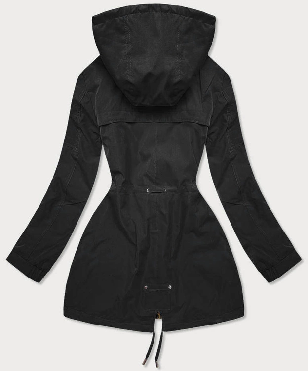 Dwustronna kurtka parka damska czarno/żółta (w703big)