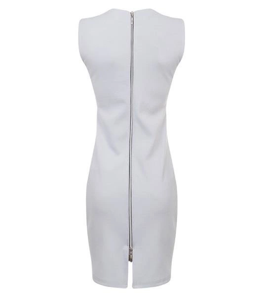 SZARA SUKIENKA Z ZAMKIEM NA PLECACH (GOOD19)