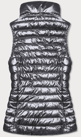 Metaliczna kamizelka damska szara (m20-6806-61)
