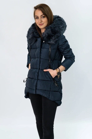 Asymetryczna kurtka zimowa granatowa (x7670x)