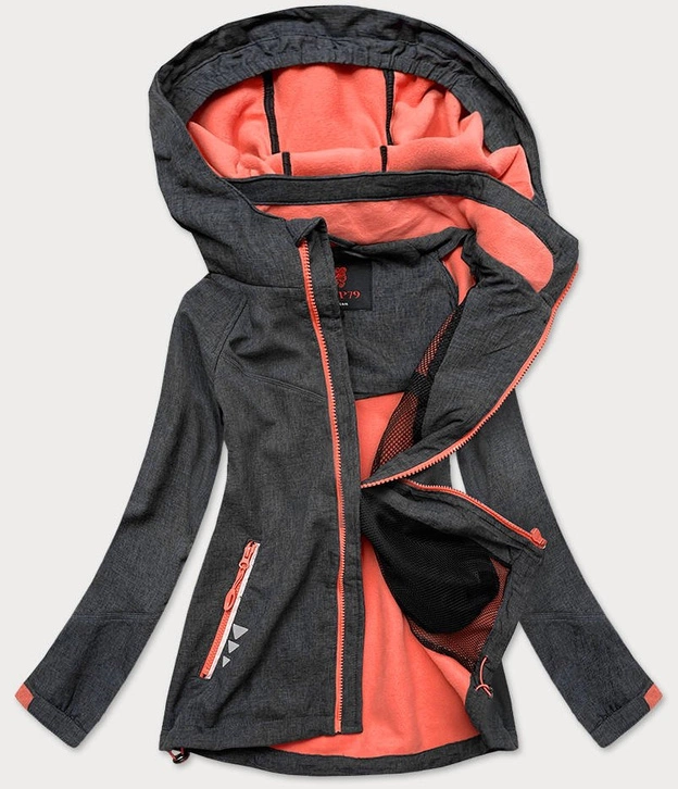 SPORTOWA KURTKA DAMSKA GRAFIT/KORAL (HV-909)