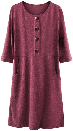 SUKIENKA Z GUZIKAMI I KIESZENIAMI BORDOWA (220ART)