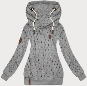 Wzorzysta bluza damska ciemnoszara (2304)