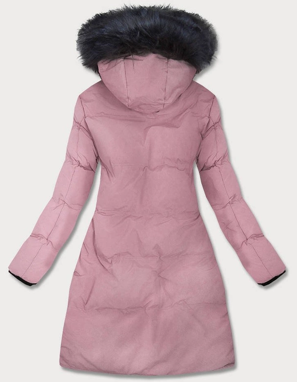 WODOODPORNA PARKA DAMSKA Z ROZCIĘCIAMI PO BOKACH RÓŻOWA (M-973)
