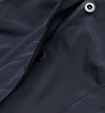 Zimowa kurtka damska z futrzaną podpinką granatowa (m-21005)