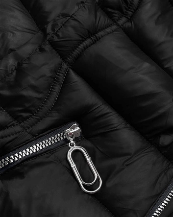 Lekka kurtka przejściowa damska czarna (b8058-1)