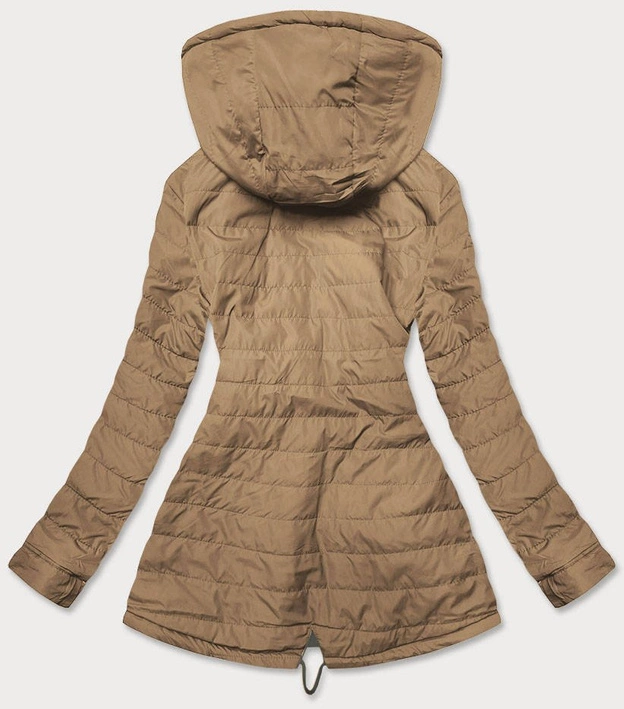 DAMSKA KURTKA DWUSTRONNA KHAKI-BEŻ (BH2016)