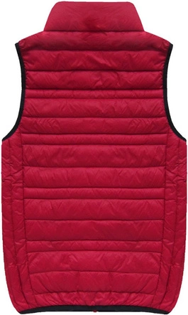 MĘSKA KAMIZELKA Z PUCHEM NATURALNYM CZERWONA (5008)