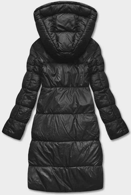 DŁUGA DWUSTRONNA KURTKA ZIMOWA CZARNY/GRAFIT (L22-9852-1/27)