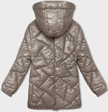 Damska kurtka zimowa pikowana cappuccino (5M3189-84)