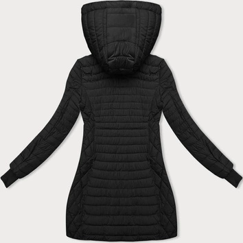 Przejściowa kurtka damska z kapturem czarna (2M-017)