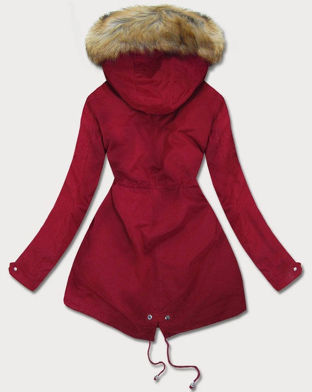 DAMSKA PARKA Z PODPINKĄ BORDOWA (1998A)
