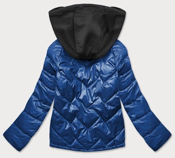 Kurtka damska z kapturem chabrowo/czarna (bh2003)