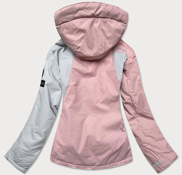 DAMSKA KURTKA ZIMOWA NARCIARSKA RÓŻOWO-SZARA (B2377)