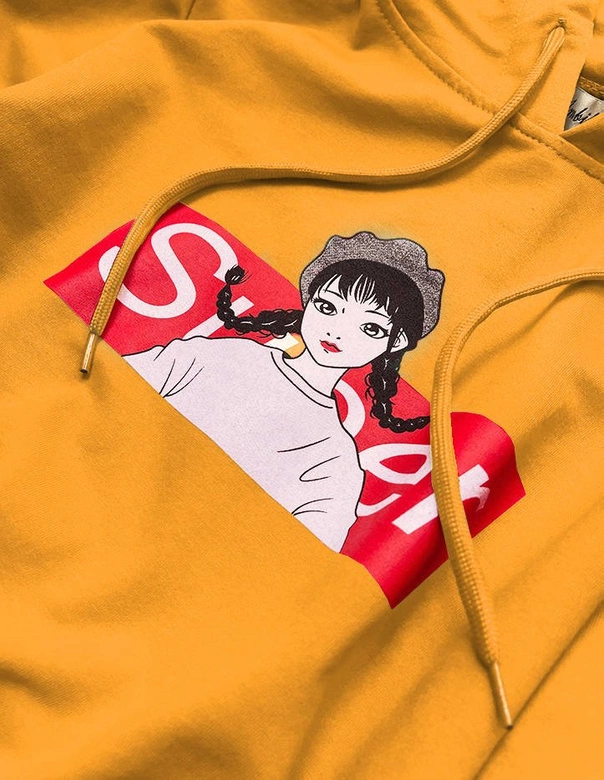 Damska bluza sportowa z kapturem musztardowa (n4596)