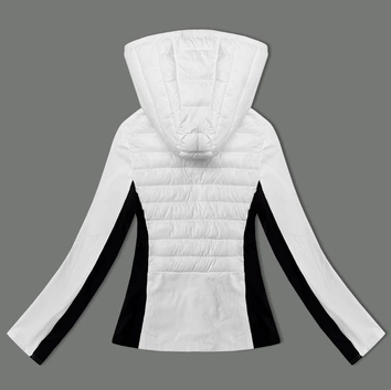 Kurtka damska z łączonych materiałów J Style biała (16M9223-281)
