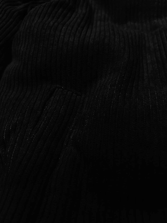 Sztruksowa kurtka damska z wysoką stójką J Style czarna (5M3230-392)