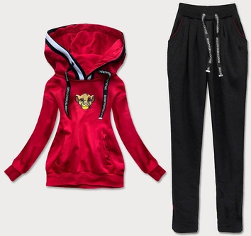 Komplet dresowy damski lew czerwony (amg812)