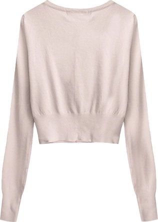 KRÓTKI ZDOBIONY SWETEREK PUDROWY RÓŻ (X1518X)