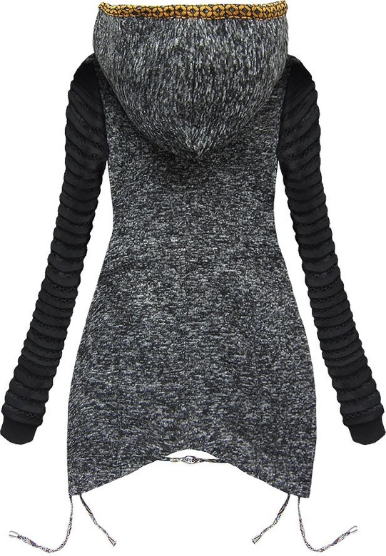 CIEPŁA BLUZA Z KAPTUREM GRAFITOWA (LX725)